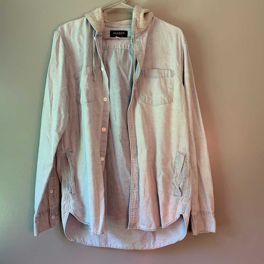 PacSun Hooded Denim Shirt